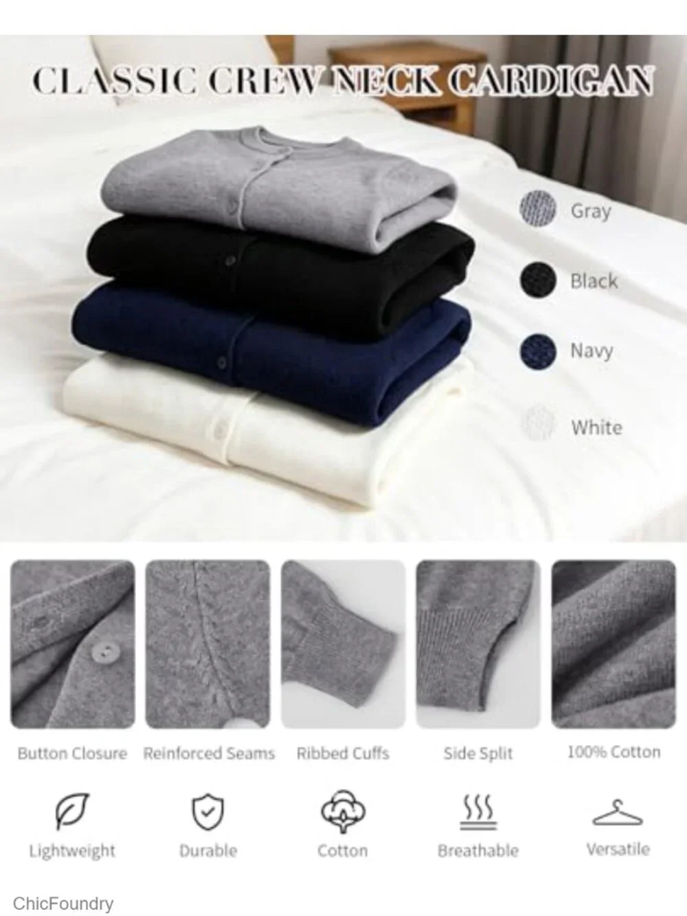 Girls Cotton Cardigan Sweater Button Front School Uniform Casual Long Sleeve